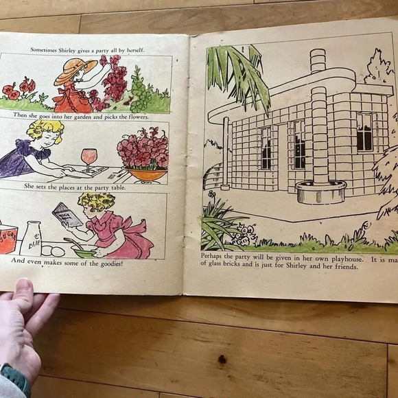 1937 Shirley Temple  MY BOOK TO COLOR coloring book #1768 Authorized Edition - Picture 5 of 7